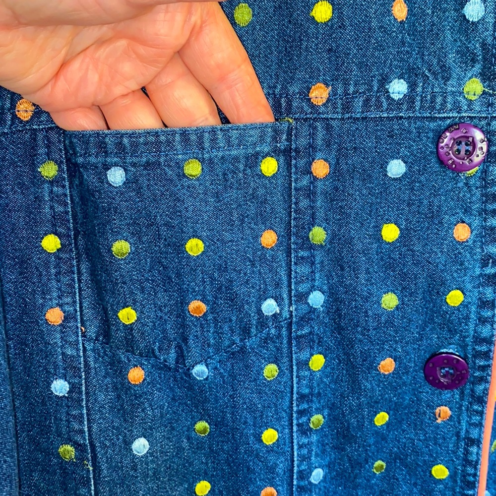 Sara Studio Blue Jean Jacket SZ M Button down two small pockets. - Picture 10 of 10